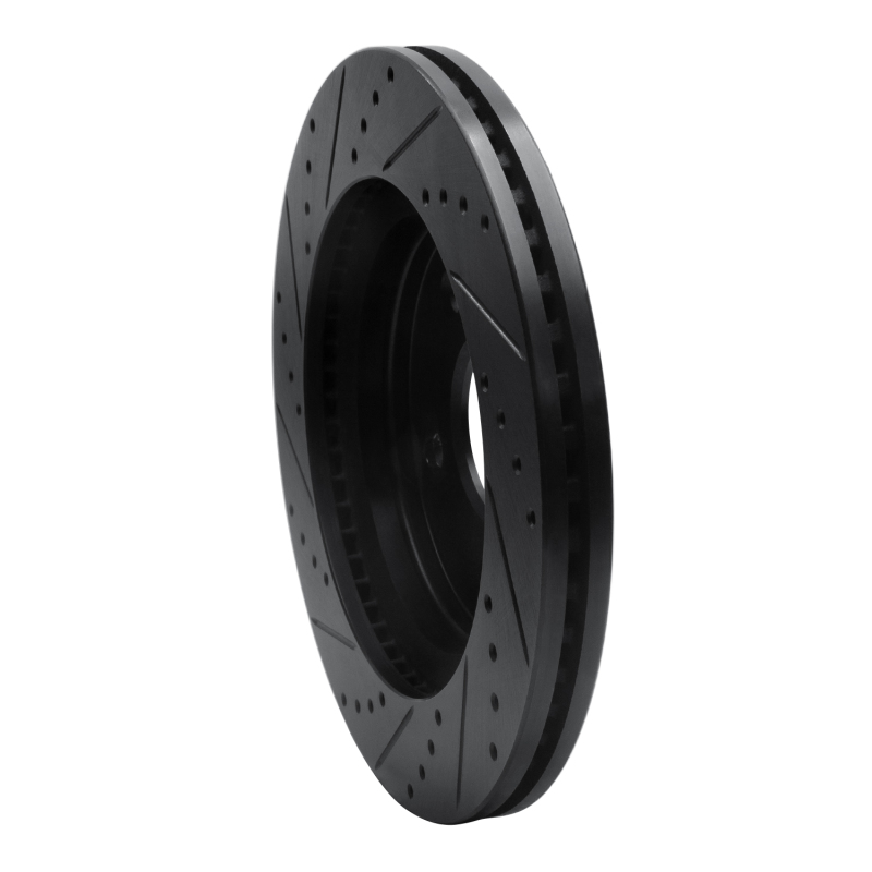 Jeep J8 Brake Rotor (1) - Front Right - R1 Concepts - Drilled & Slotted - Black - `08-`12